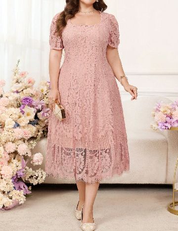 Rochie medie SHEIN CURVE, roz