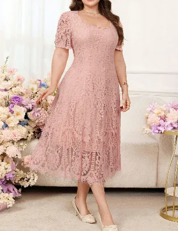 Rochie medie SHEIN CURVE, roz