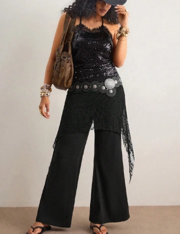 Pantaloni SHEIN CURVE, negru