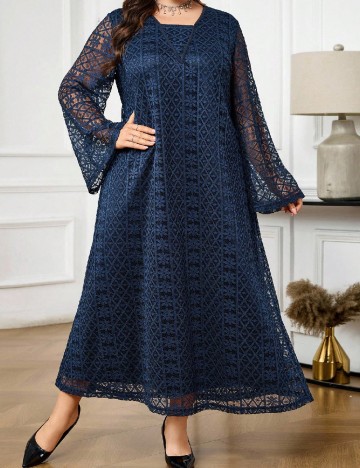 Rochie lunga SHEIN CURVE, bleumarin