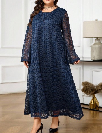 Rochie lunga SHEIN CURVE, bleumarin