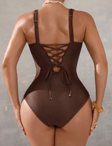 Costum de baie SHEIN, maro