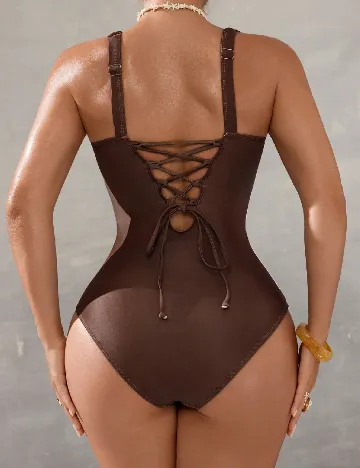 Costum de baie SHEIN, maro