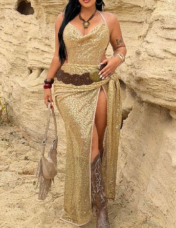 Rochie lunga SHEIN CURVE, galben