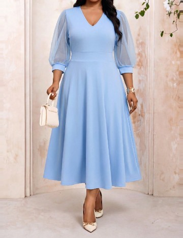 Rochie medie SHEIN CURVE, albastru