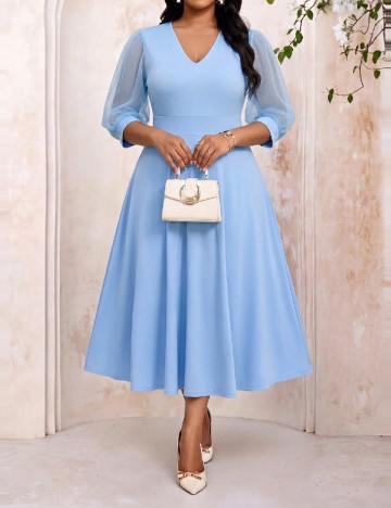 Rochie medie SHEIN CURVE, albastru