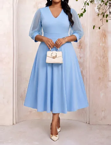 Rochie medie SHEIN CURVE, albastru