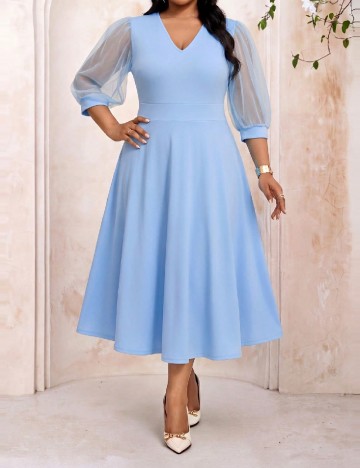 Rochie medie SHEIN CURVE, albastru