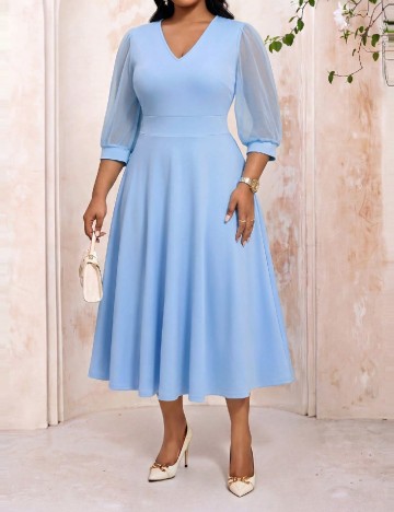 Rochie medie SHEIN CURVE, albastru