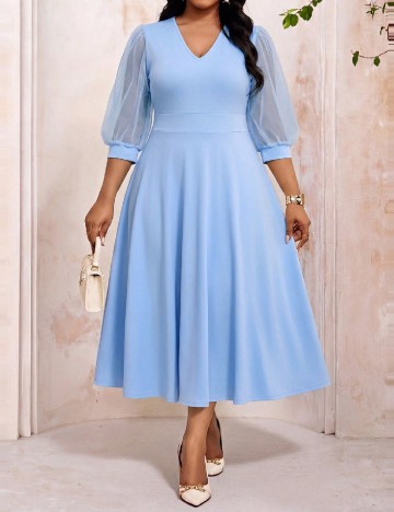 Rochie medie SHEIN CURVE, albastru