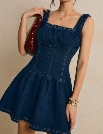 Rochie scurta Poeselle, bleumarin