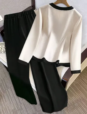 Compleu SHEIN, negru/crem