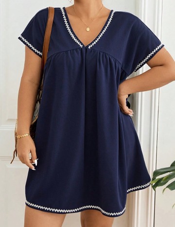 Rochie scurta SHEIN CURVE, bleumarin
