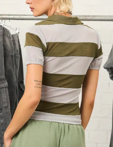 Tricou SHEIN, verde/gri
