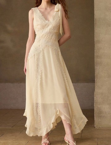 Rochie lunga MOTF, crem