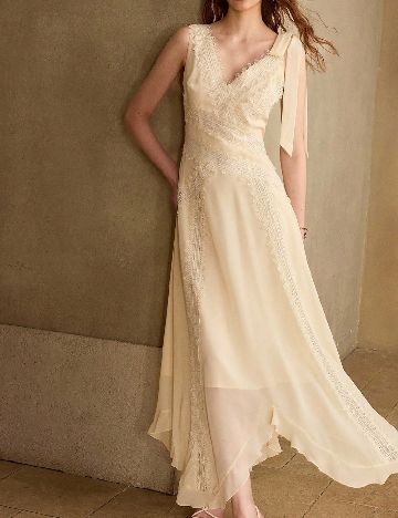Rochie lunga MOTF, crem