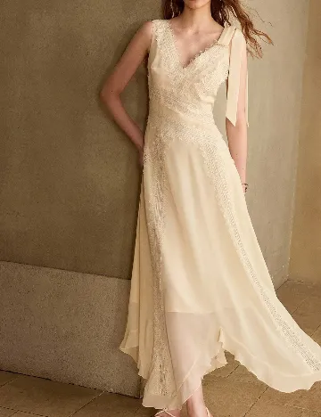 Rochie lunga MOTF, crem