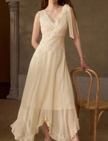 Rochie lunga MOTF, crem