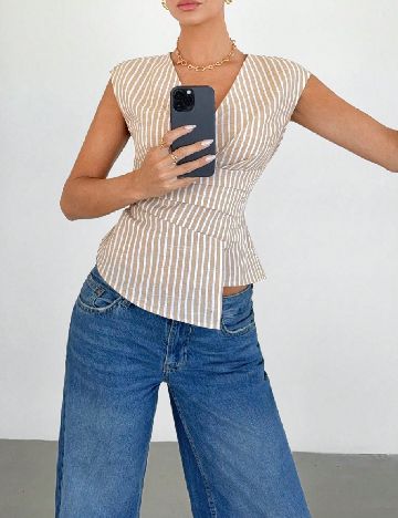 Top SHEIN CURVE, maro deschis
