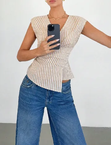 Top SHEIN CURVE, maro deschis