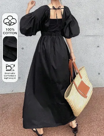 Rochie lunga Friful, negru