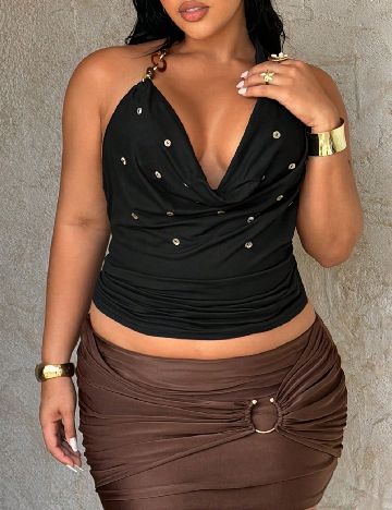Top SHEIN CURVE, negru
