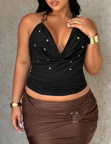 Top SHEIN CURVE, negru