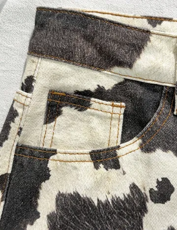 Blugi SHEIN, crem/negru