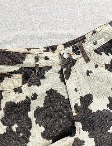 Blugi SHEIN, crem/negru