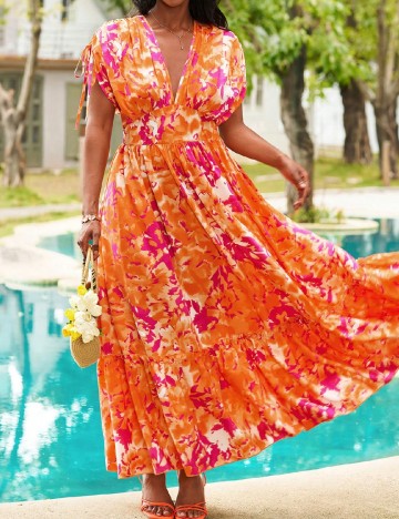 Rochie lunga SHEIN CURVE, portocaliu