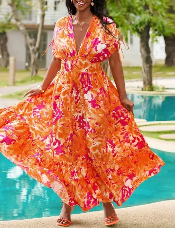 Rochie lunga SHEIN CURVE, portocaliu