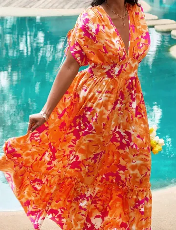 Rochie lunga SHEIN CURVE, portocaliu