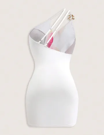 Rochie scurta SHEIN, alb/roz