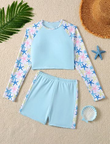 Costum de baie Shein Kids, albastru