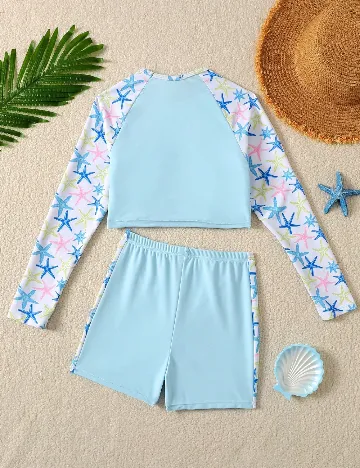 Costum de baie Shein Kids, albastru