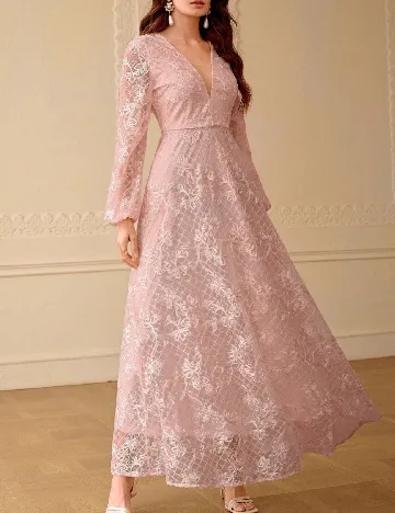 Rochie lunga Zeylah, roz
