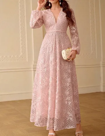 Rochie lunga Zeylah, roz