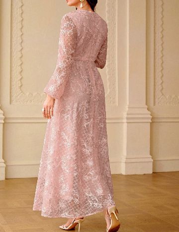 Rochie lunga Zeylah, roz