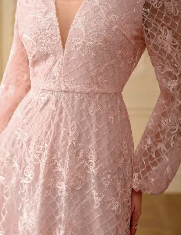 Rochie lunga Zeylah, roz