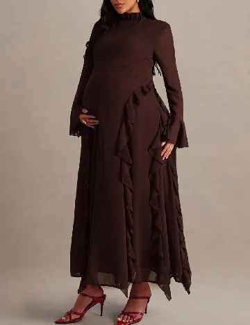 Rochie lunga SHEIN Maternity, maro inchis