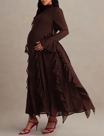 Rochie lunga SHEIN Maternity, maro inchis