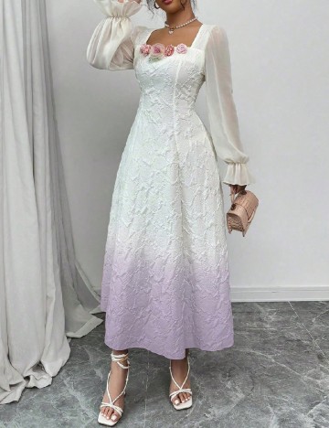 Rochie lunga SHEIN, crem