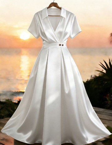Rochie lunga SHEIN CURVE, alb