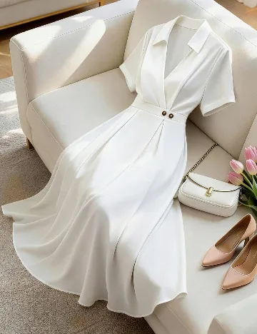 Rochie lunga SHEIN CURVE, alb