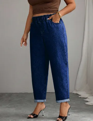 Pantaloni SHEIN CURVE, bleumarin