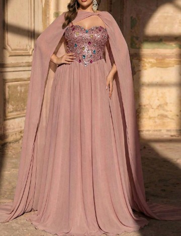 Rochie lunga SHEIN CURVE, roz pudra