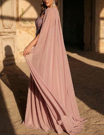 Rochie lunga SHEIN CURVE, roz pudra