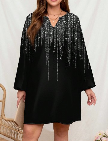 Rochie scurta Emery Rose Curve, negru
