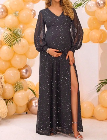 Rochie lunga SHEIN Maternity, negru