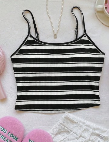 Top SHEIN, alb/negru